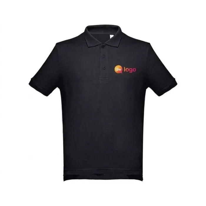 Gepersonaliseerd katoenen herenpolo met korte mouwen - THC ADAM II