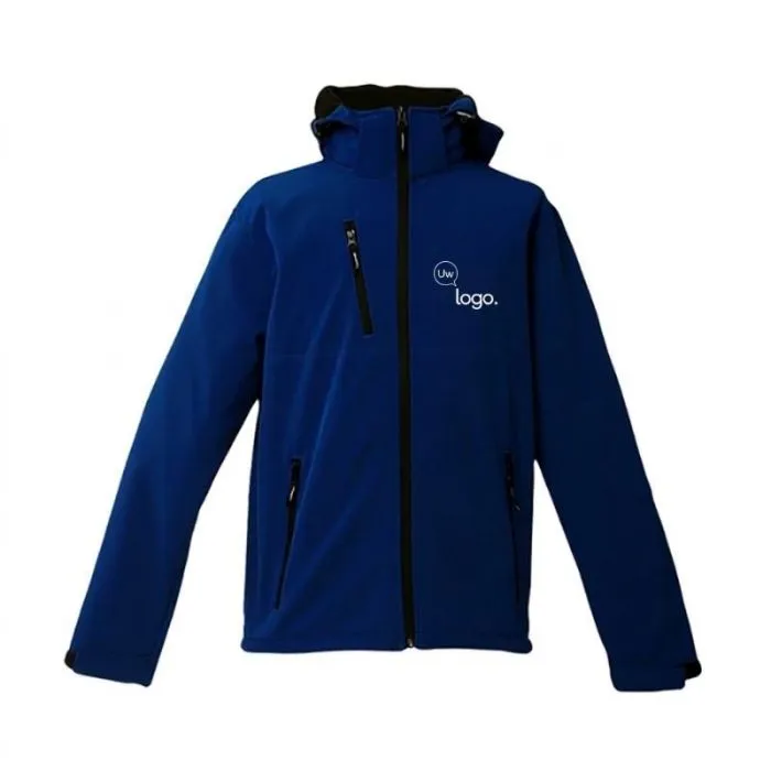 Softshell-promotiejack met afneembare capuchon voor heren ZAGREB