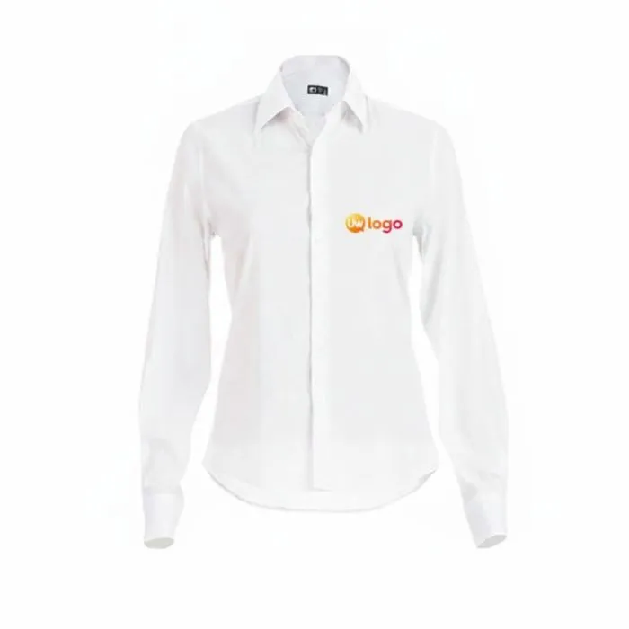 Gepersonaliseerde damesblouse met lange mouwen PARIS WOMEN - wit