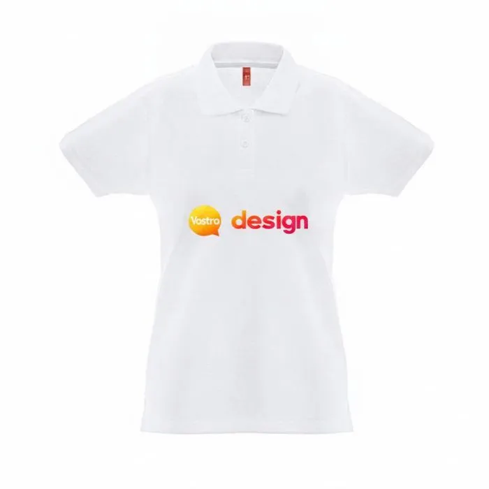 THC MONACO WOMEN WH. Polo da donna personalizzabile