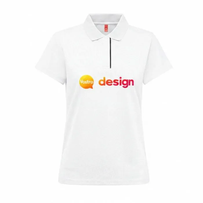 Polo tecnica da donna con stampa pubblicitaria - THC DYNAMIC WOMEN WH.