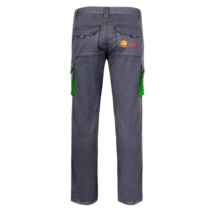 Pantaloni da lavoro slim personalizzati con tasche multiple ed elastico