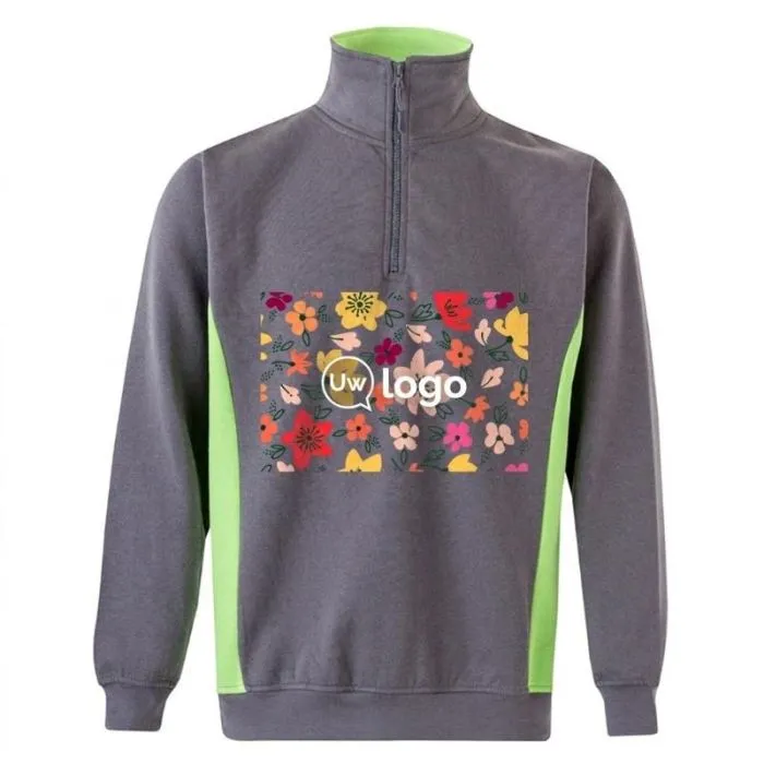Gepersonaliseerd tweekleurig sweatshirt van comfortabel, pluisvrij fleece