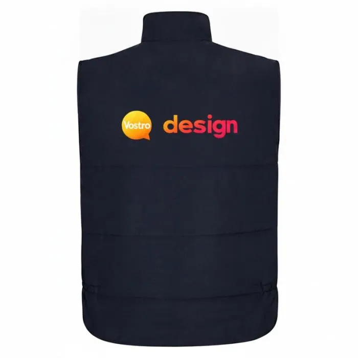 Gilet imbottito reversibile con tasche multiple, personalizzabile e ad alta visibilità