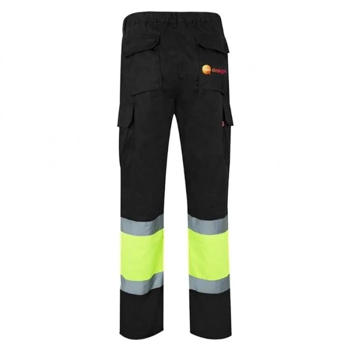 Pantaloni da lavoro personalizzati bicolori con tasche multiple e strisce riflettenti
