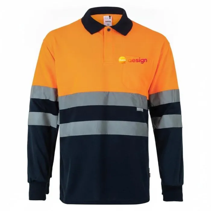 Polo personalizzata maniche lunghe ad alta visibilità taglie forti