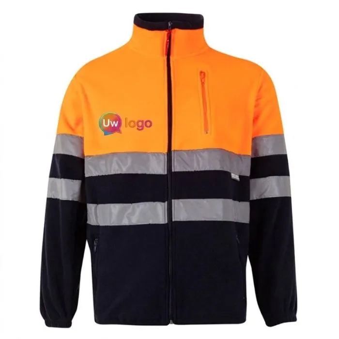 Tweekleurig fleecejack met reflecterende details en zakken met ritssluiting, gepersonaliseerd