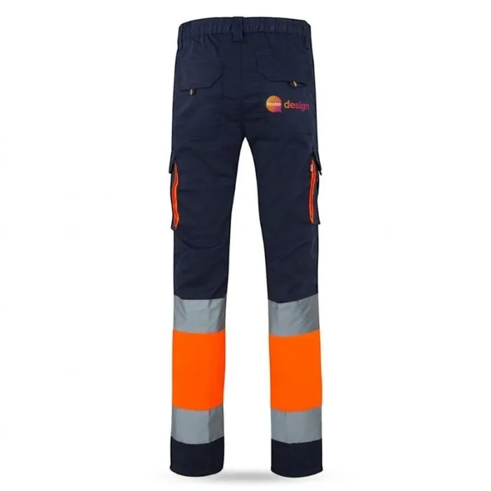 Pantaloni da lavoro elasticizzati personalizzati con tasche multiple e strisce riflettenti