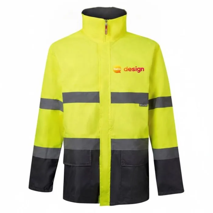 Parka  a cappuccio personalizzabile bicolore impermeabile