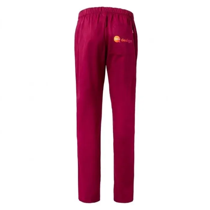 Pantaloni personalizzati in twill con elastico in vita e tasca posteriore