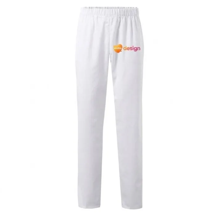 Pantaloni personalizzati in twill con elastico in vita e una tasca posteriore