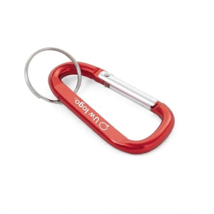Gepersonaliseerde sleutelhanger met karabijnhaak van aluminium