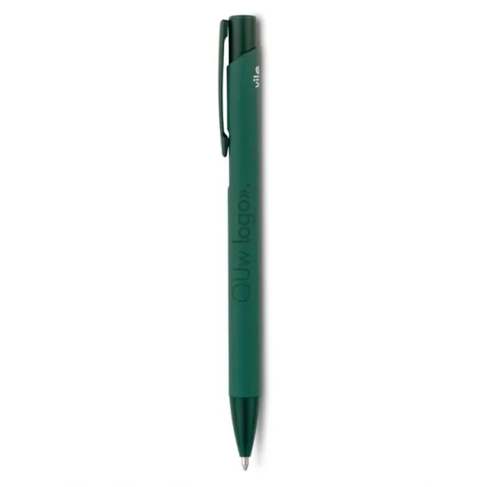 Gepersonaliseerde balpen van gerecycled aluminium met rubberen afwerking - CLINT