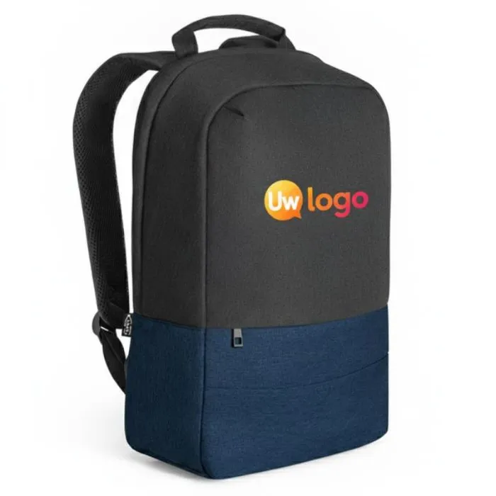 Gepersonaliseerde, diefstalbestendige rugzak van gerecycled polyester met laptopvak - GENOA BPACK