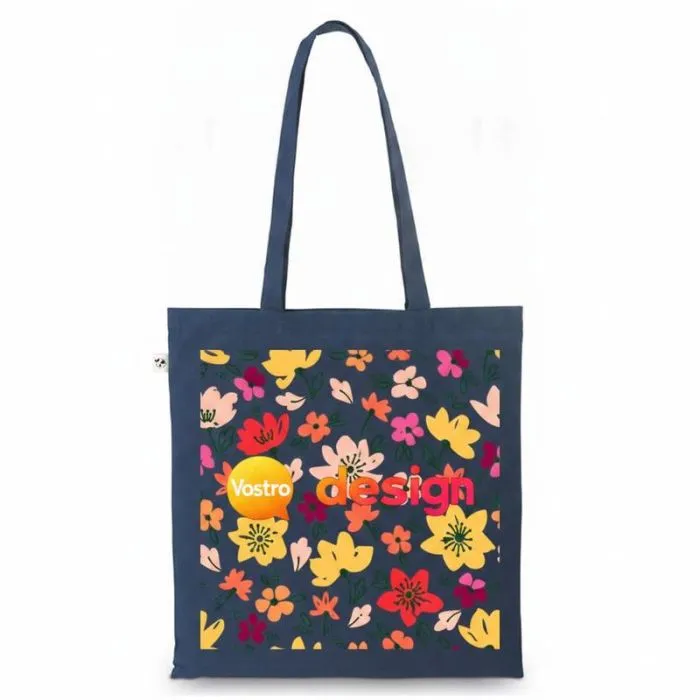 Borsa personalizzata in cotone biologico al 100% con manici da 65 cm