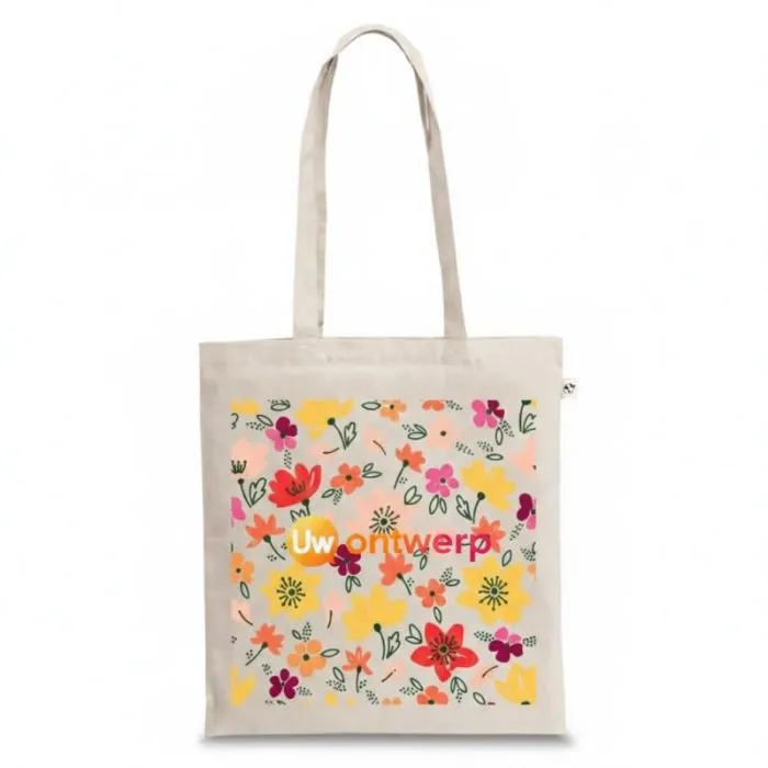 Gepersonaliseerde tas van gerecycled katoen en rPET-polyester met hengsels van 65 cm - SVANETI