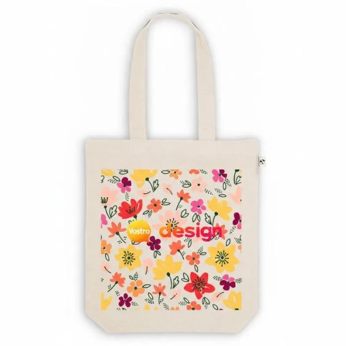 Borsa personalizzata in cotone riciclato al 70% e poliestere rPET al 30% con manici - HARBOR
