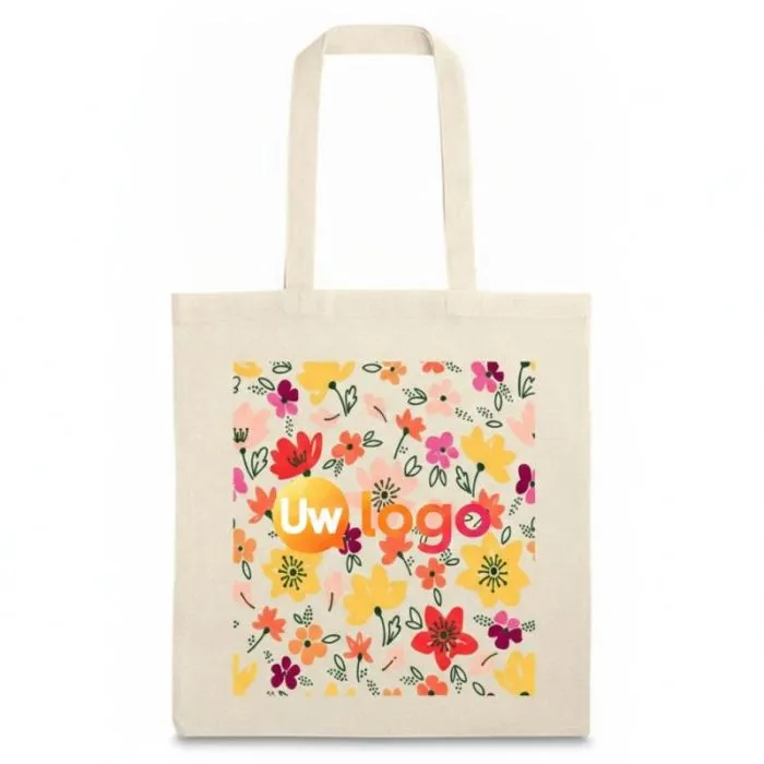 Gepersonaliseerde tas van 100% katoen met hengsels van 40 cm - SINAIA
