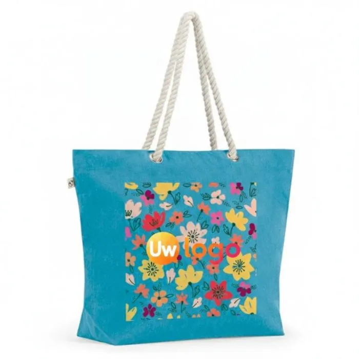 Strandtas van gerecycled katoen en gerecycled polyester – ATHENS