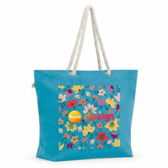 Borsa da spiaggia in cotone riciclato e poliestere riciclato – ATHENS