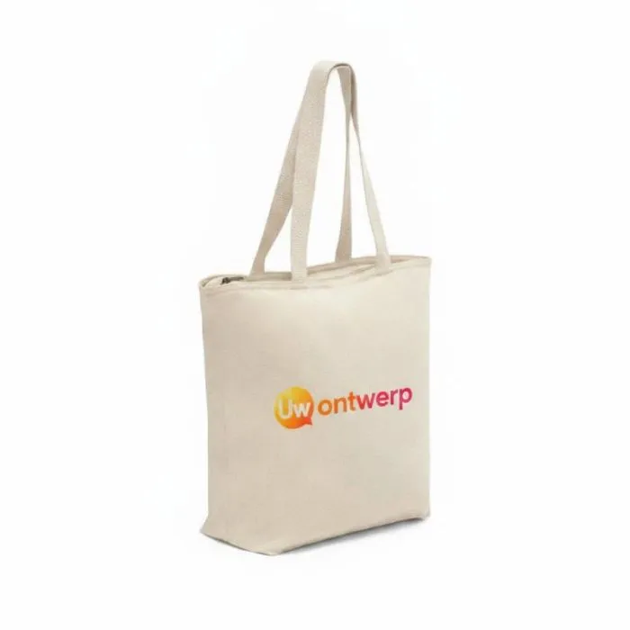 Gepersonaliseerde tas van 100% katoen met ritssluiting HACKNEY