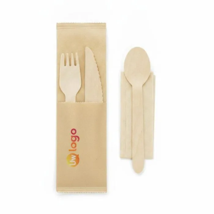 SUYA-promotiebestekset van hout