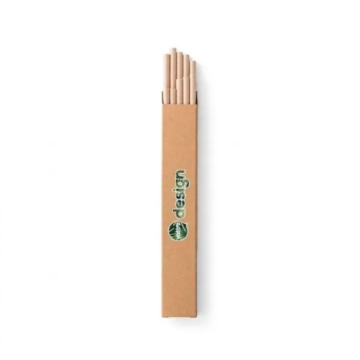 LAMONE. Confezione da 10 cannucce di carta kraft personalizzate