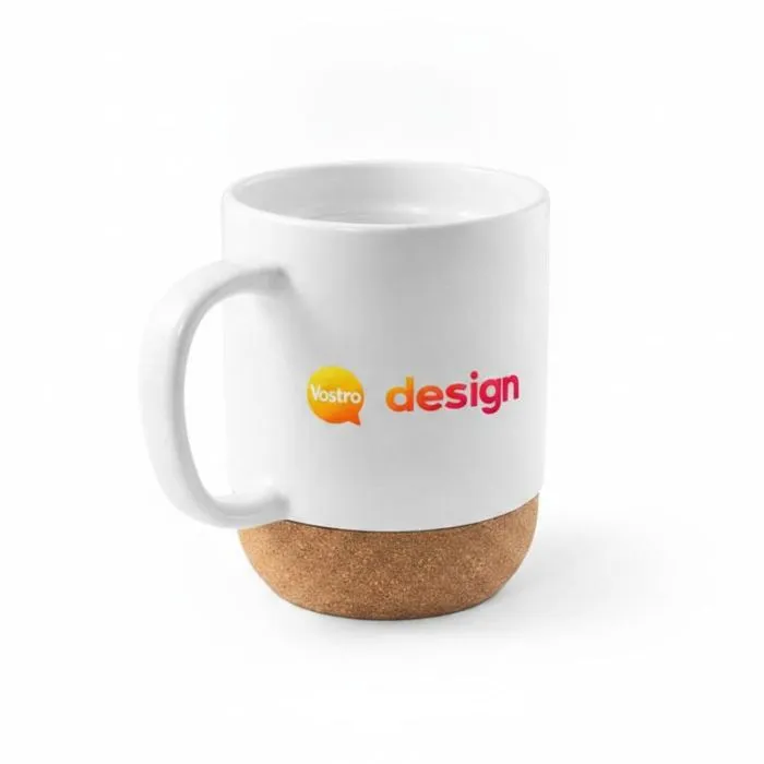 Tazza promozionale in ceramica con base in sughero 410 m - RORY SUB.