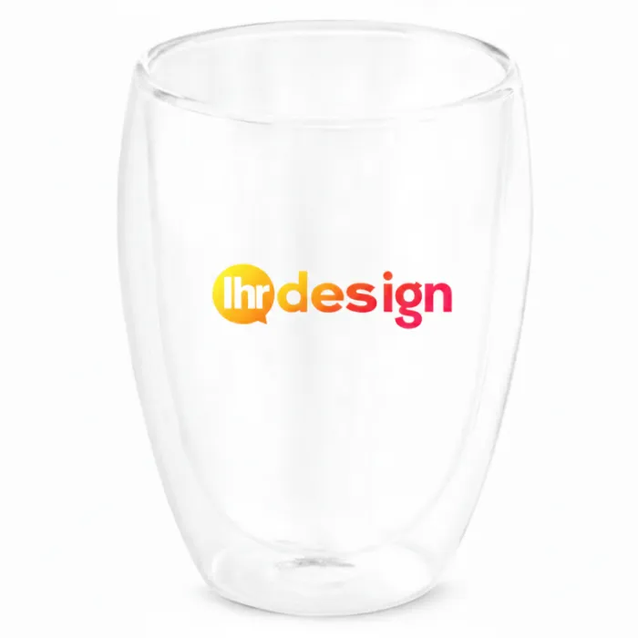 Personalisierter Becher aus doppelwandigem Borosilikatglas, 350 mL