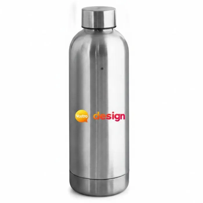 Bottiglia promozionale in acciaio inossidabile riciclato da 550 ml - ODIN METTALIC