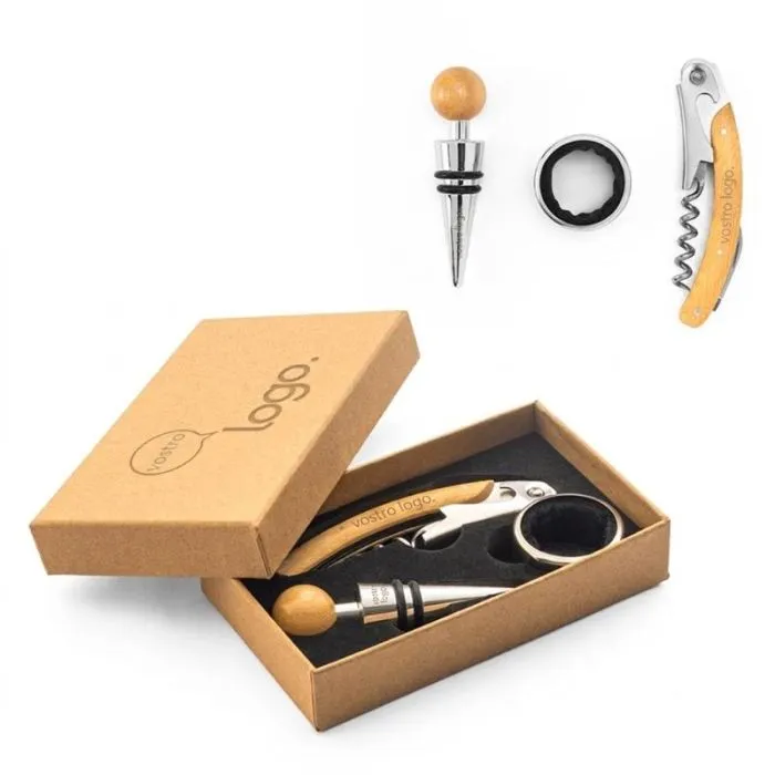 Set da vino in bambù e acciaio inossidabile – SAVORY