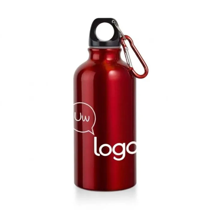 Aluminium promotiefles met karabijnhaak, 400 ml - LANDSCAPE S.
