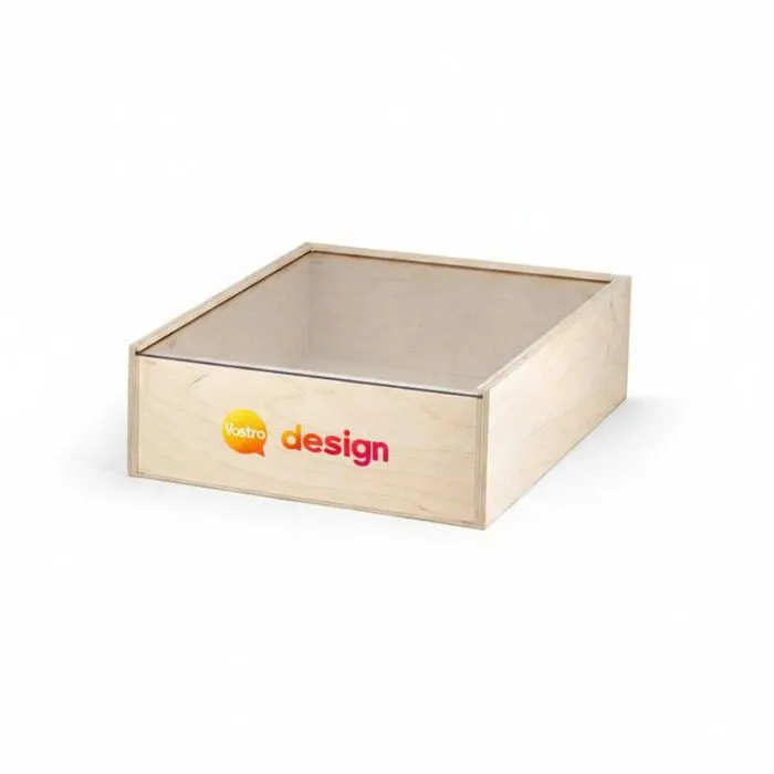 Scatola pubblicitaria in legno BOXIE CLEAR L