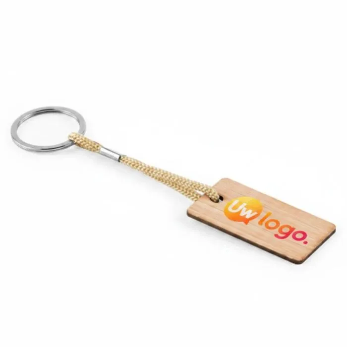 Personaliseerbare sleutelhanger van bamboe - HOPPS