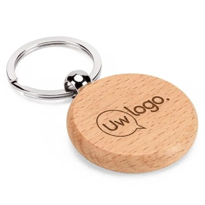 Personaliseerbare houten sleutelhanger - STEWIE ROUND
