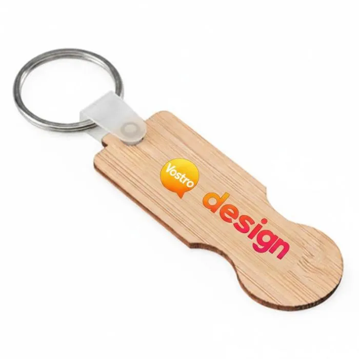 Portachiavi in bambù personalizzabile con ciondolo a forma di moneta – SHOPZ