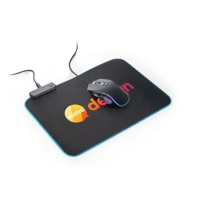 Tappetino per mouse con base in gomma per scopi promozionali - THORNE MOUSEPAD RGB.