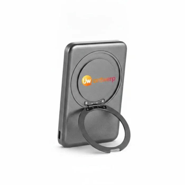 Op maat gemaakte externe batterij van 5.000 mAh van gerecycled ABS met draadloos opladen van 15 W