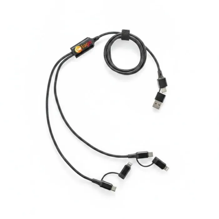 Op maat gemaakte, ultrasnelle 6-in-1-kabel van 1000 x 25 mm van gerecycled aluminium