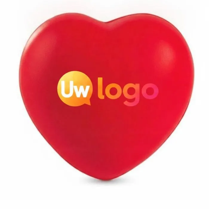 Gepersonaliseerde antistressbal in de vorm van een hart