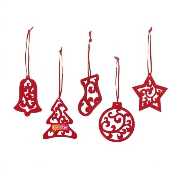 Set van 5 kerstversieringen