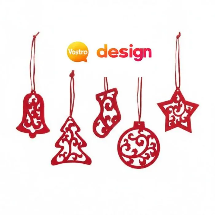 Set di 5 decorazioni natalizie