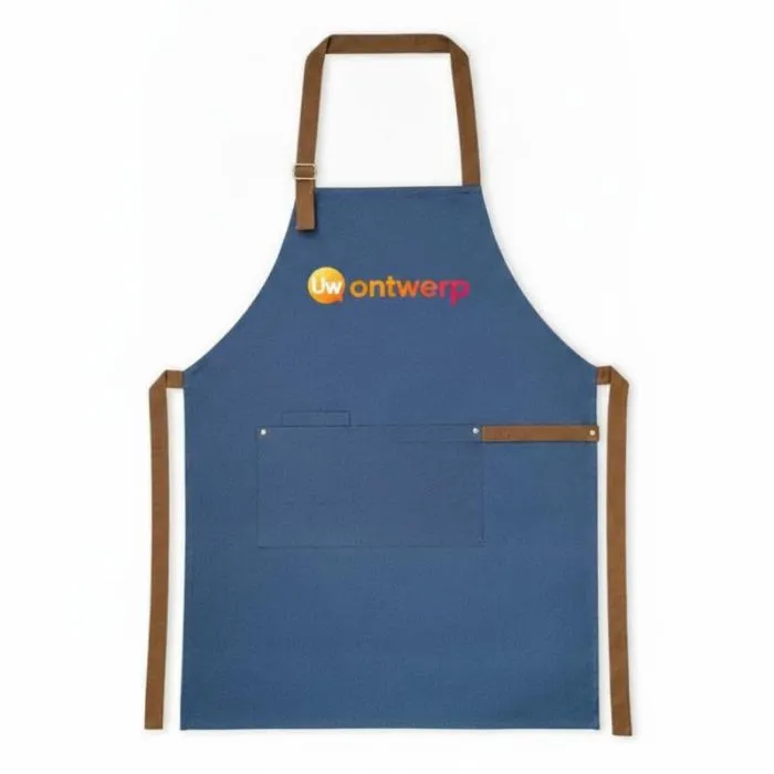 VESPER-schort van 100% katoen met reclameopdruk.