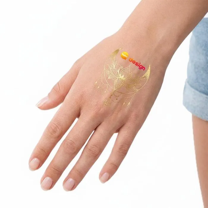 Tatuaggio personalizzato dorato 4x4 cm