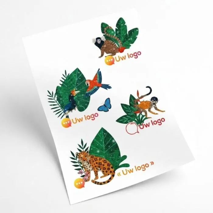 Gepersonaliseerde tatoeage met glitters, 4x4 cm