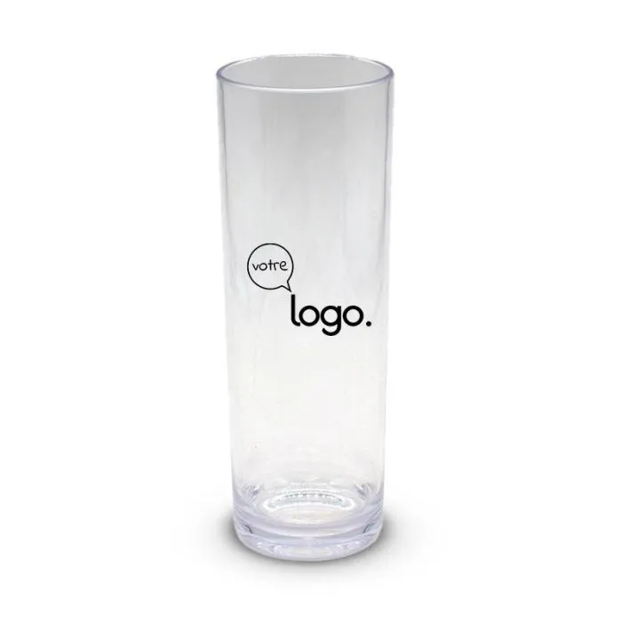 Verre tube 20/23 cl en plastique personnalisable