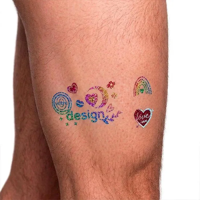 Tatouage pailleté 5x10cm personnalisable