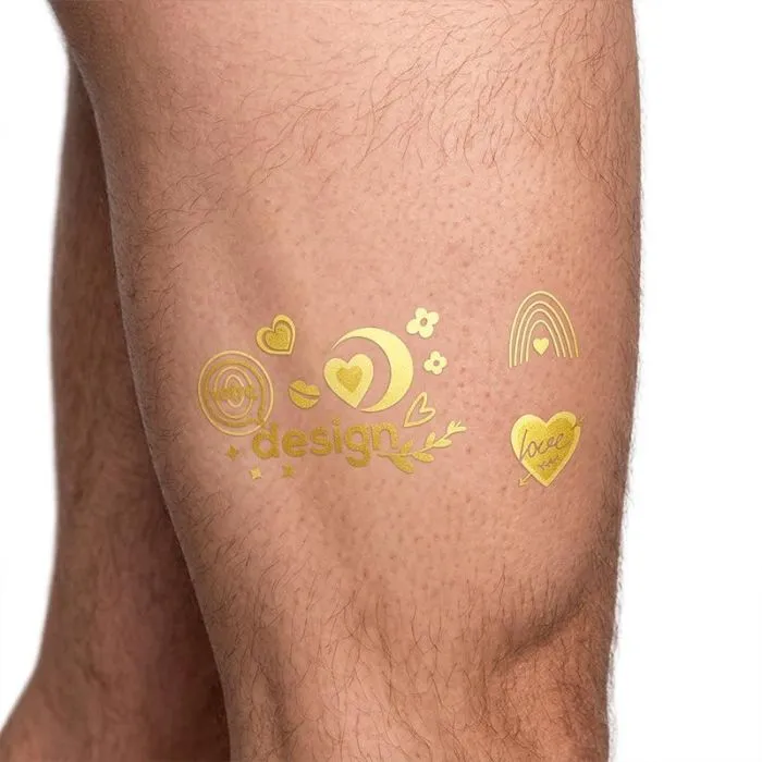 Tatouage doré 5x10cm personnalisable