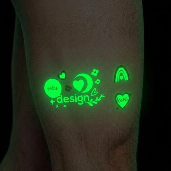 Tatouage luminescent 5x10cm personnalisable