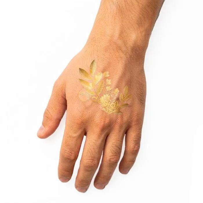 Tatouage doré 5x5cm personnalisable